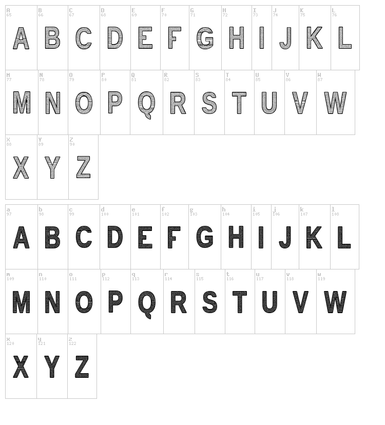 Text Inside TFB font map